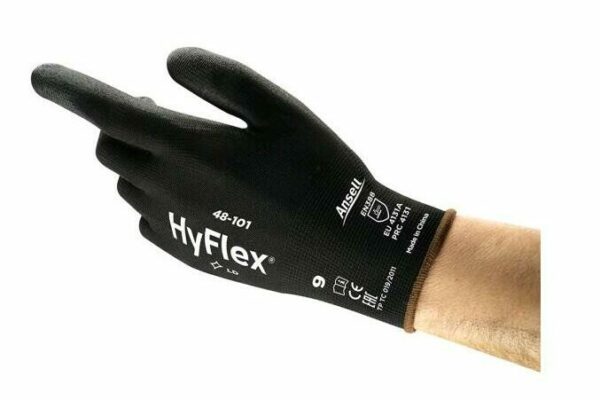 HYFLEX rukavice máčené v polyuretanu černé