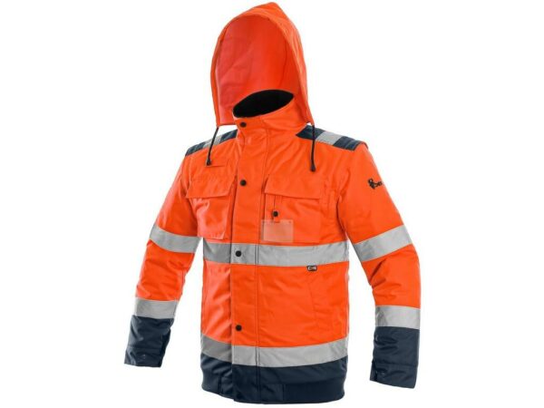 LUTON zimní výstražná bunda oranžovo-modrá
