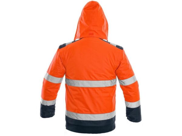 LUTON zimní výstražná bunda oranžovo-modrá - Image 2