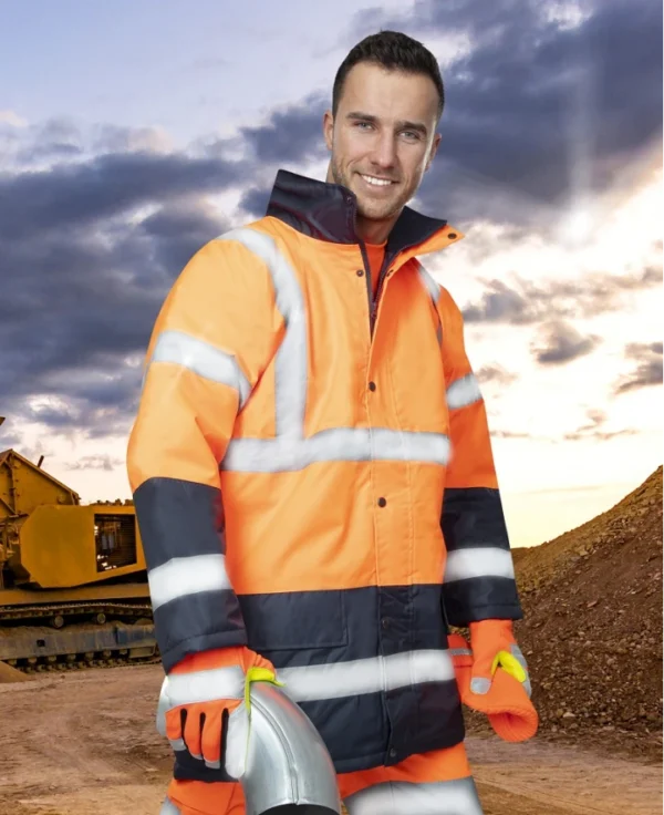 REF602 výstražná zimní bunda pánská oranžovo-modrá - Image 2
